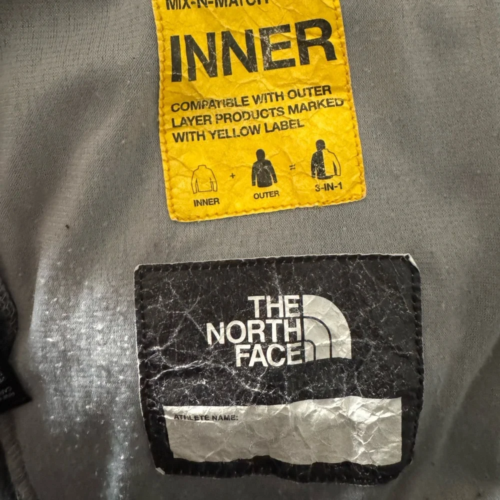 The North Face- Kids hooded fleece. Black and gray camo. Size XS/6